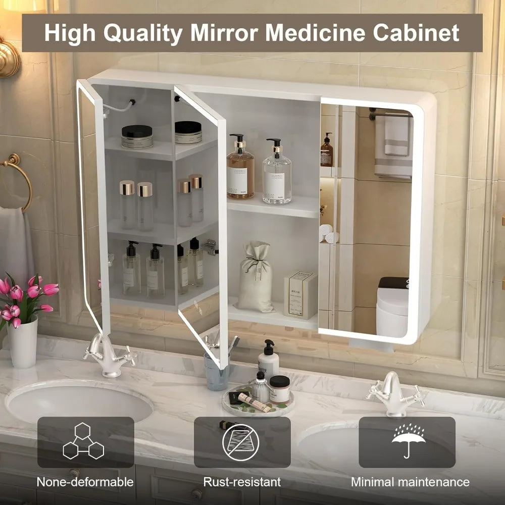 Medicine Cabinet With LED Lights For Everyday Bathroom Use