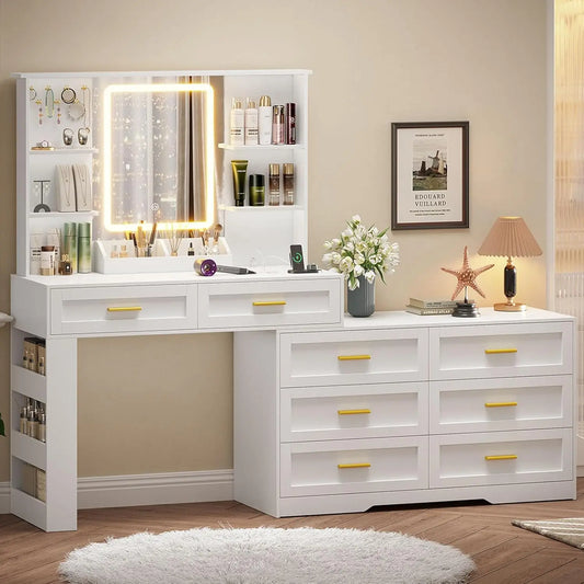 Makeup Vanity Table With Lighted Mirror