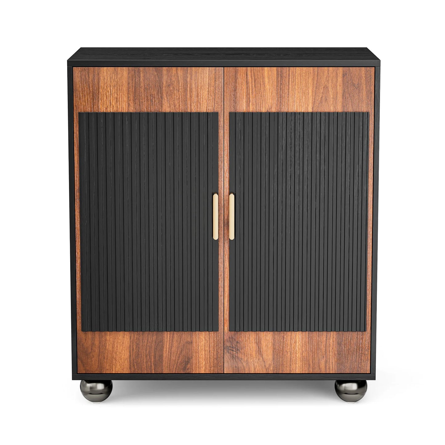 Modular Credenza Fluted Wood Storage Cabinet