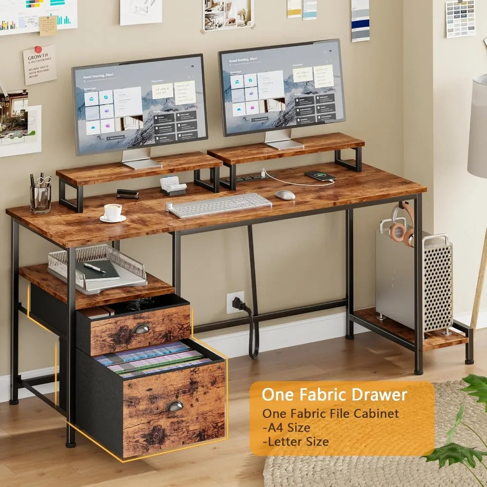 Computer Desk With File Cabinet Modern Home Office