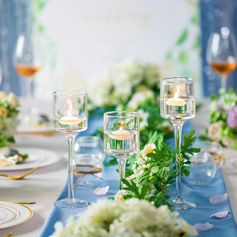 Candle Holders Glass Tealight Stands for Wedding Decor