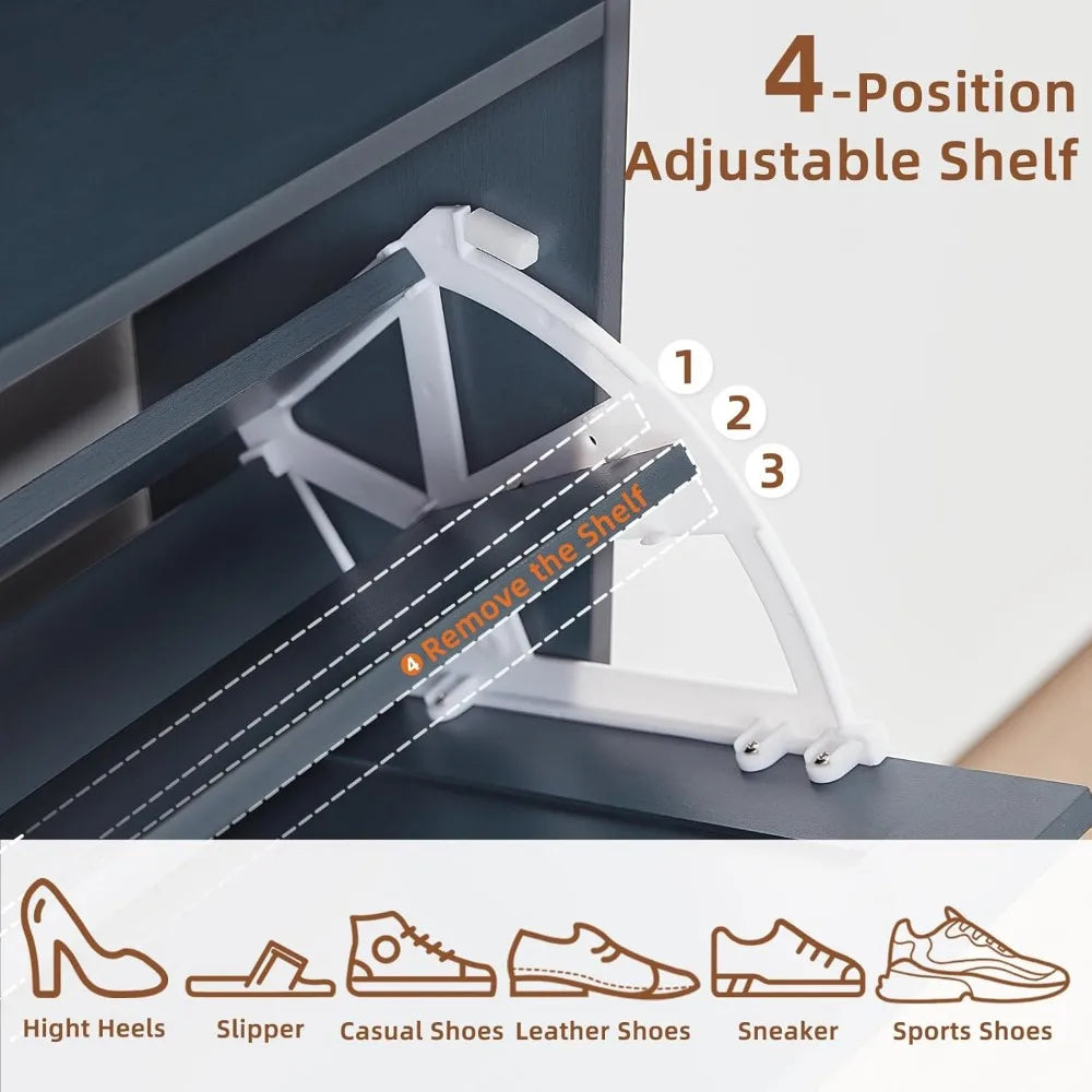 ZHUXIANG Narrow Shoe Storage Cabinet With Drawers Space-Saving