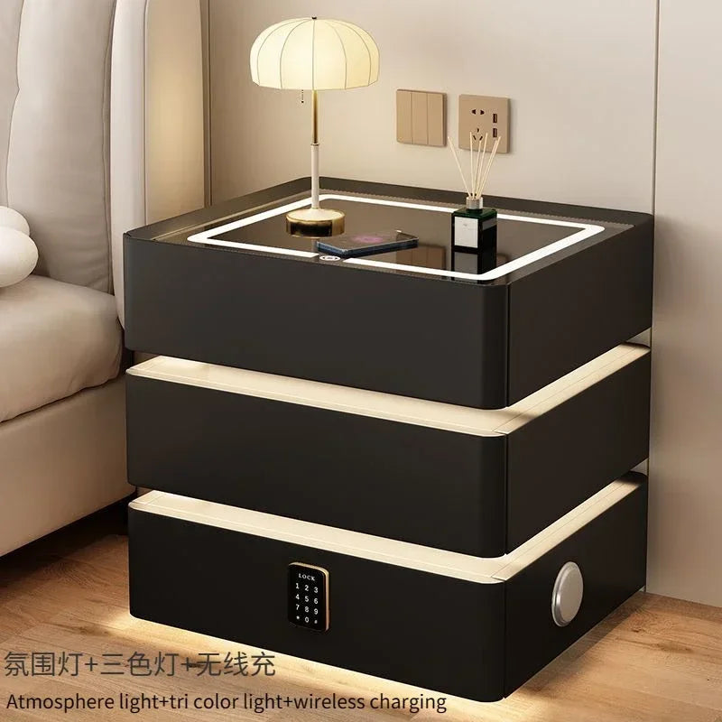 Bedside Table Wireless Charging Nightstand for Modern Bedroom