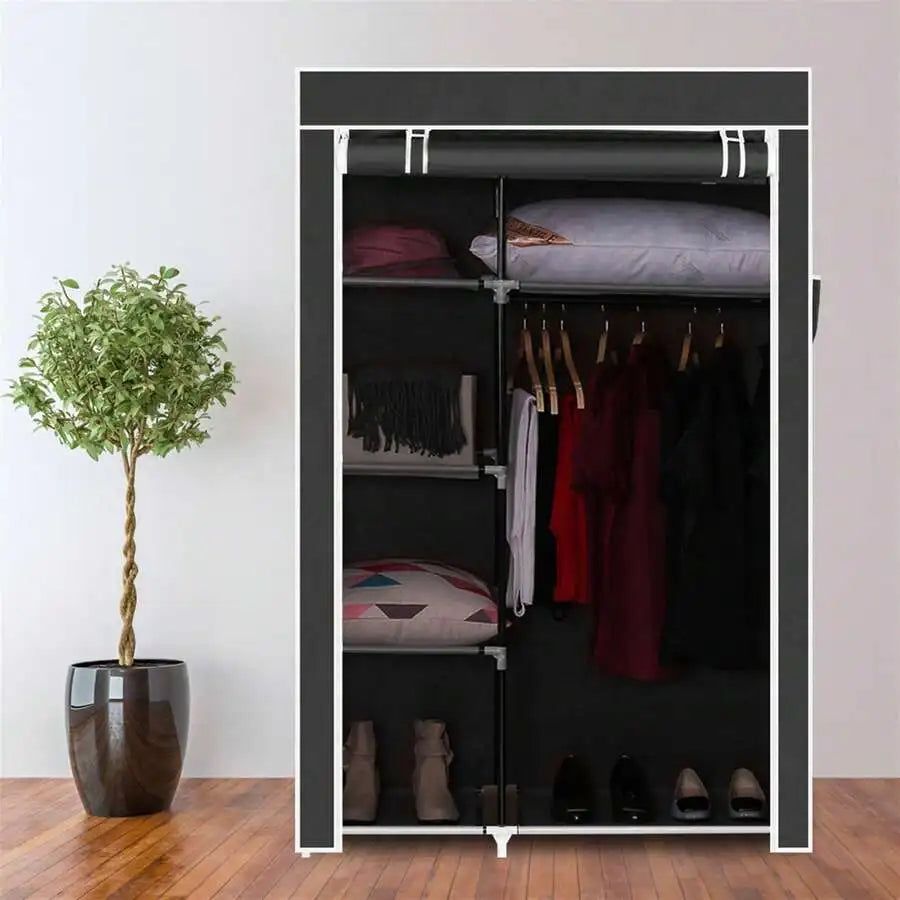 Wardrobe Portable Freestanding With Non-Woven Fabric Shelving
