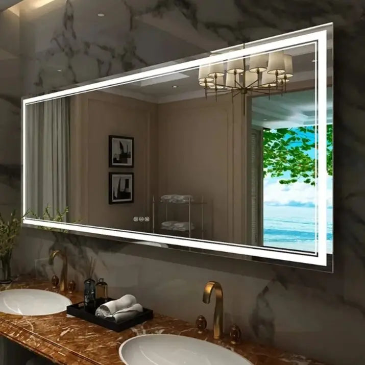 Bathroom Mirror LED Backlit Anti-Fog Wall Mounted Vanity