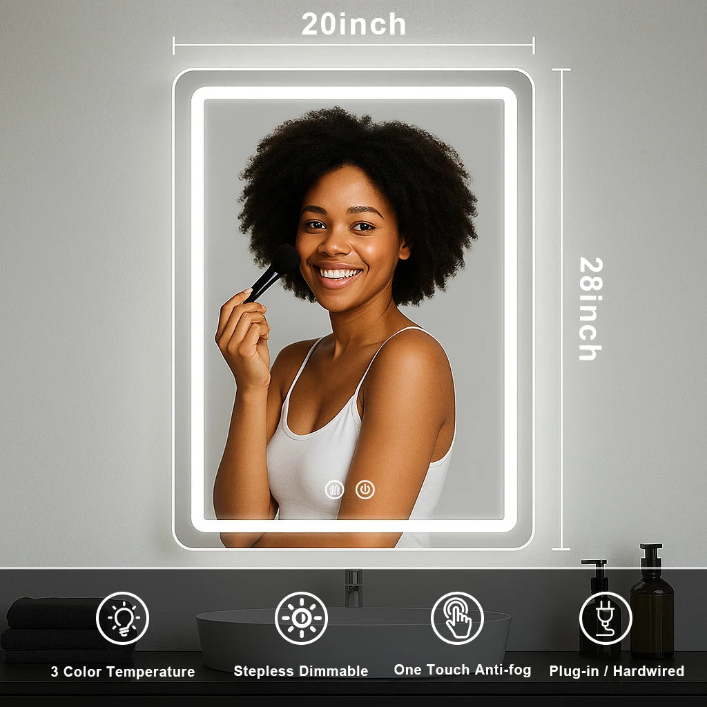 MYGIIVOVO LED Bathroom Mirror Backlit With Demister