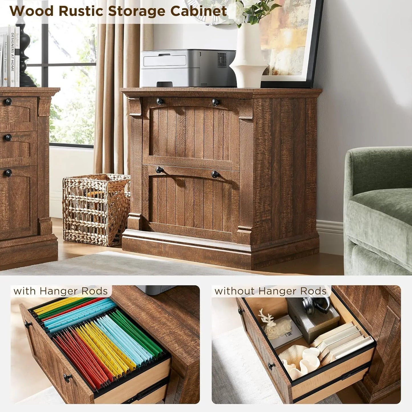 Lateral File Cabinet Farmhouse-Style For Home Office