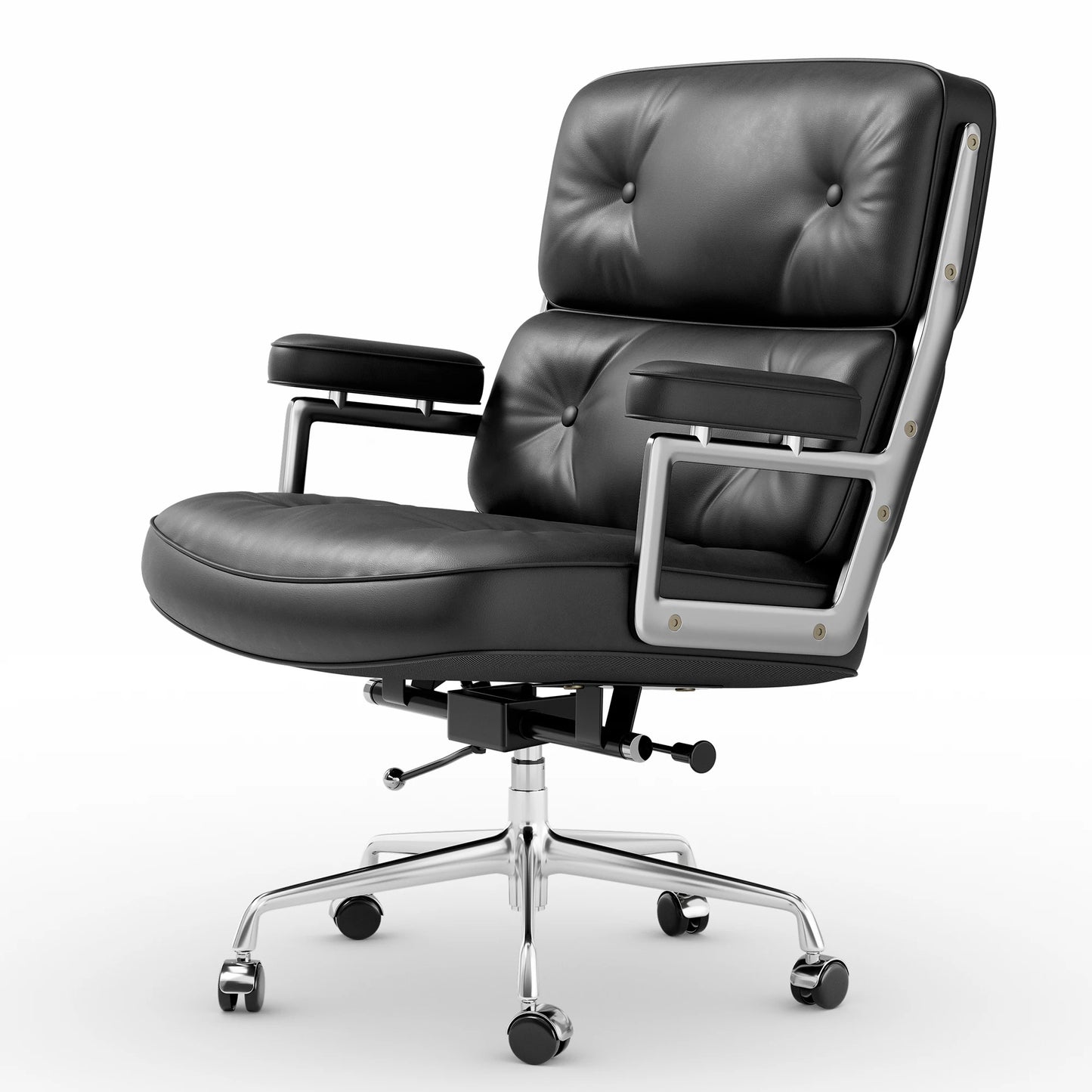 Furgle Office Chair With Genuine Leather And Aluminum Arms