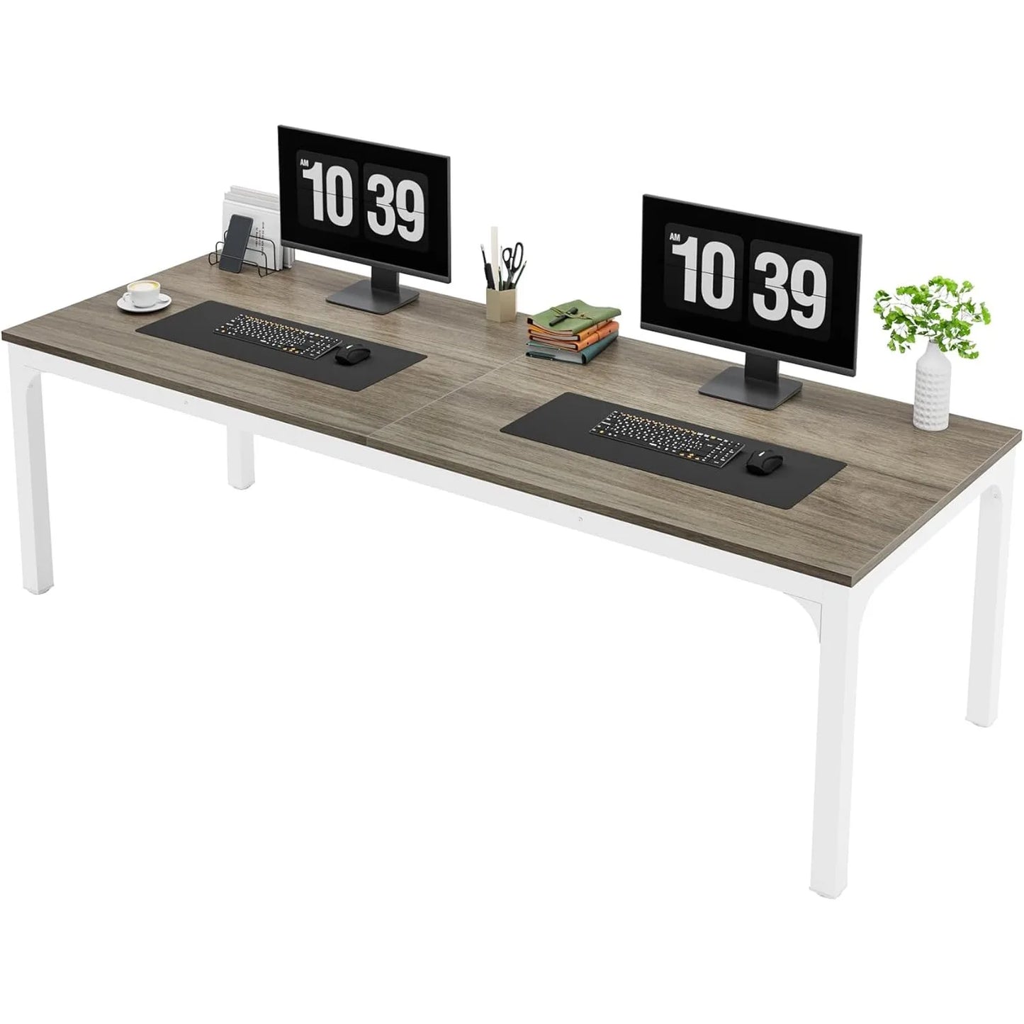 Little Tree Computer Desk Double Workstation For Home Office