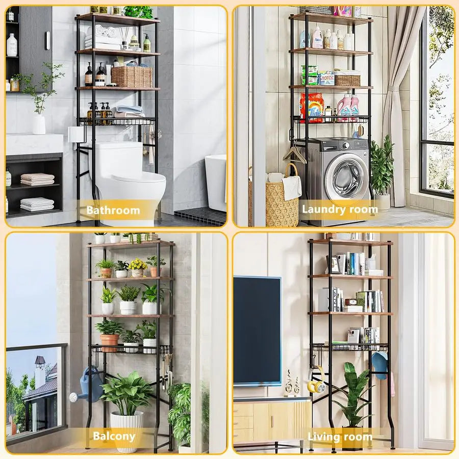 Over Toilet Storage Shelf 4 Tier Bathroom Organizer