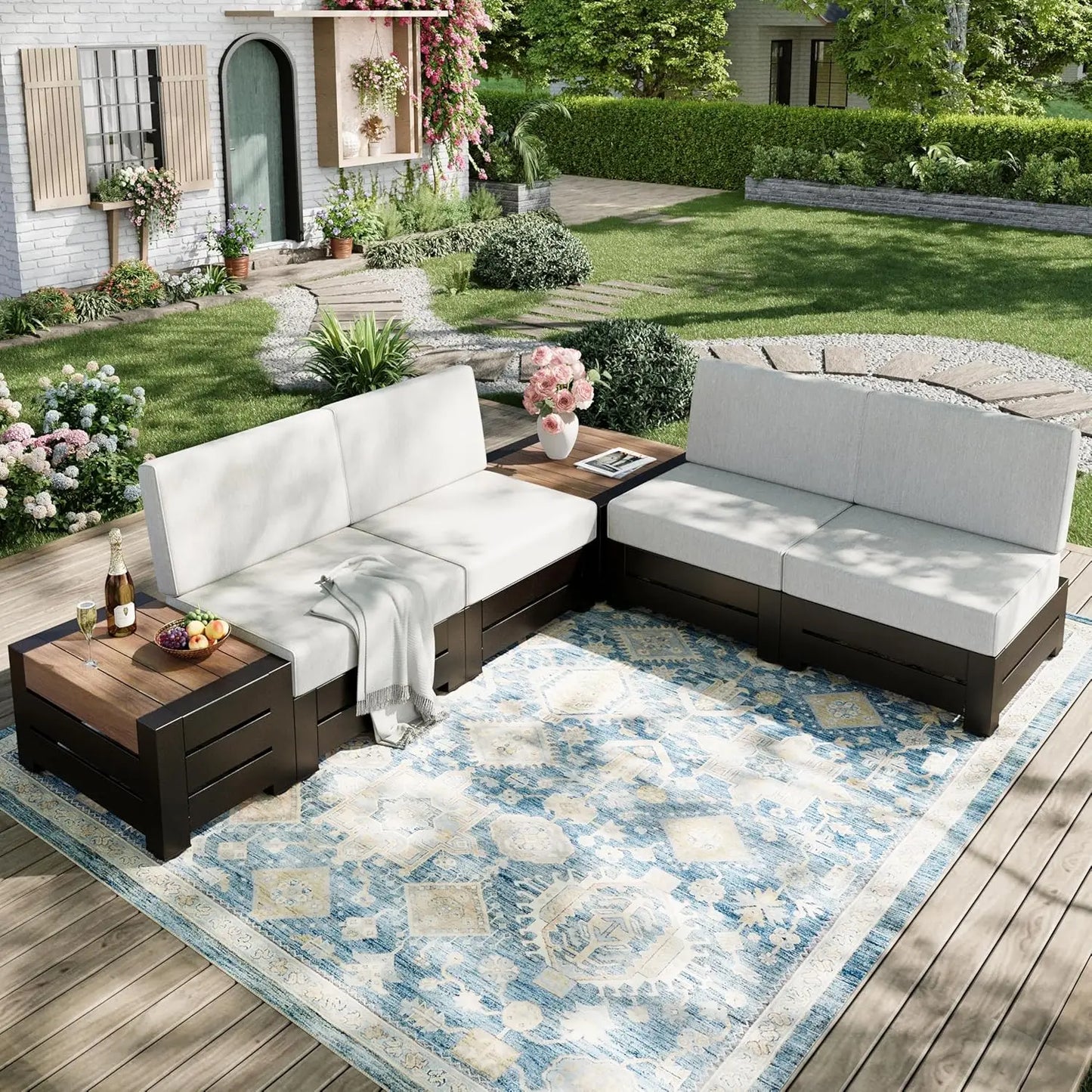 Outdoor Patio Furniture Set With Steel Sectional Design