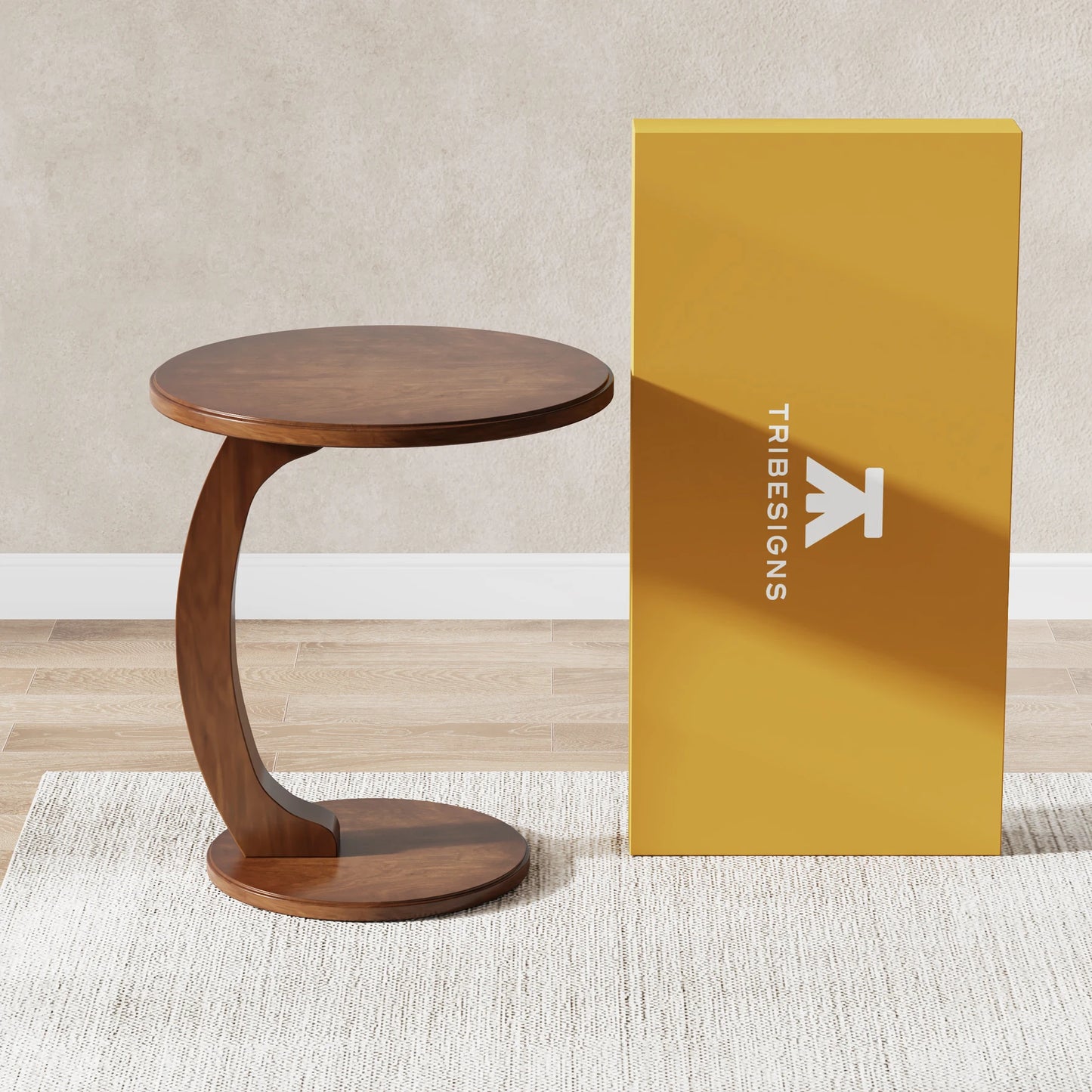 Tribesigns Round End Table Mid-Century Living Room