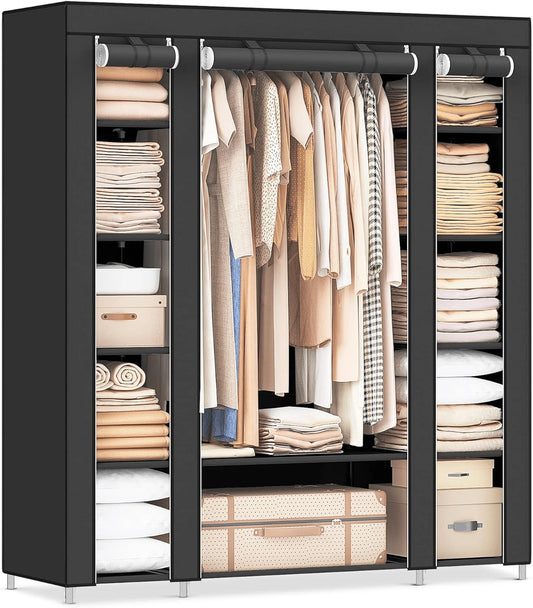 Wardrobe Portable Freestanding With Non-Woven Fabric Shelving