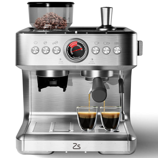 HiMISS Espresso Coffee Maker With Grinder For Home Use