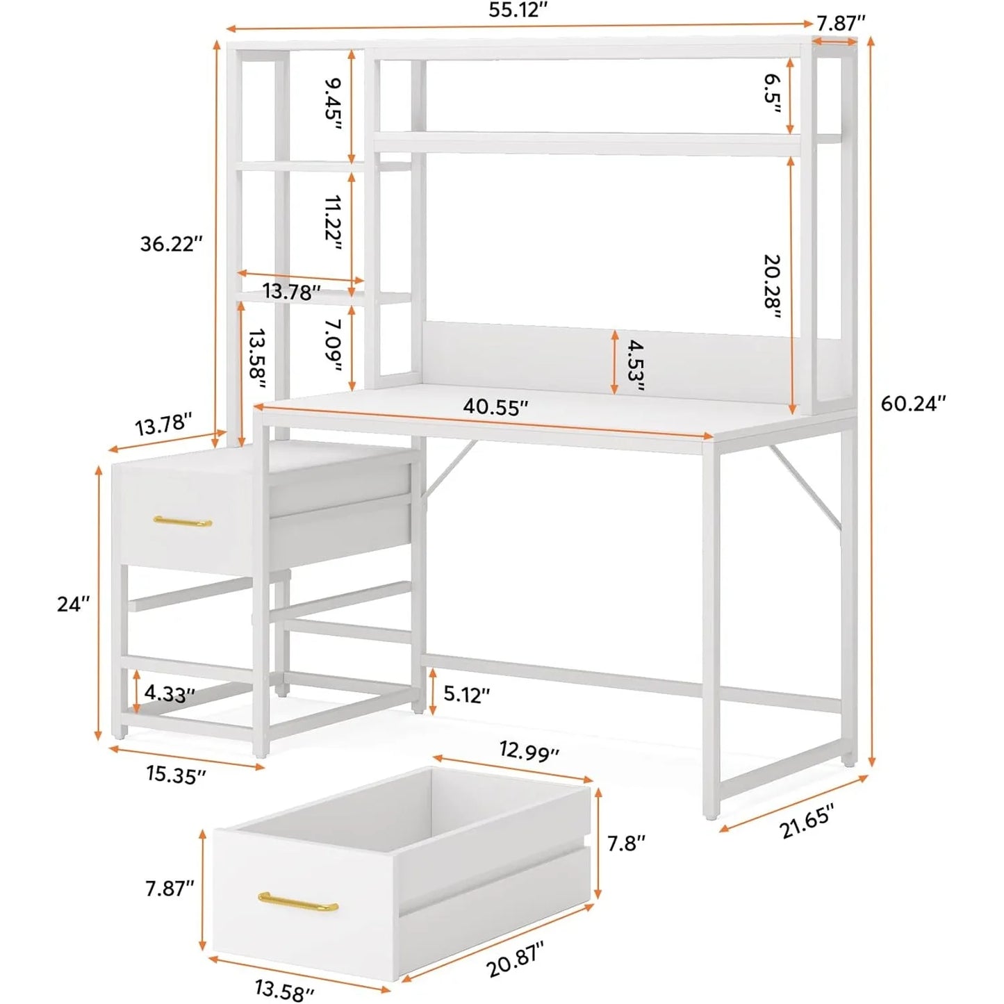 Little Tree Computer Desk Storage Shelves For Home Office