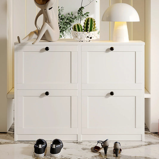 VOWNER Shoe Cabinet With Flip Drawers And Adjustable Shelf