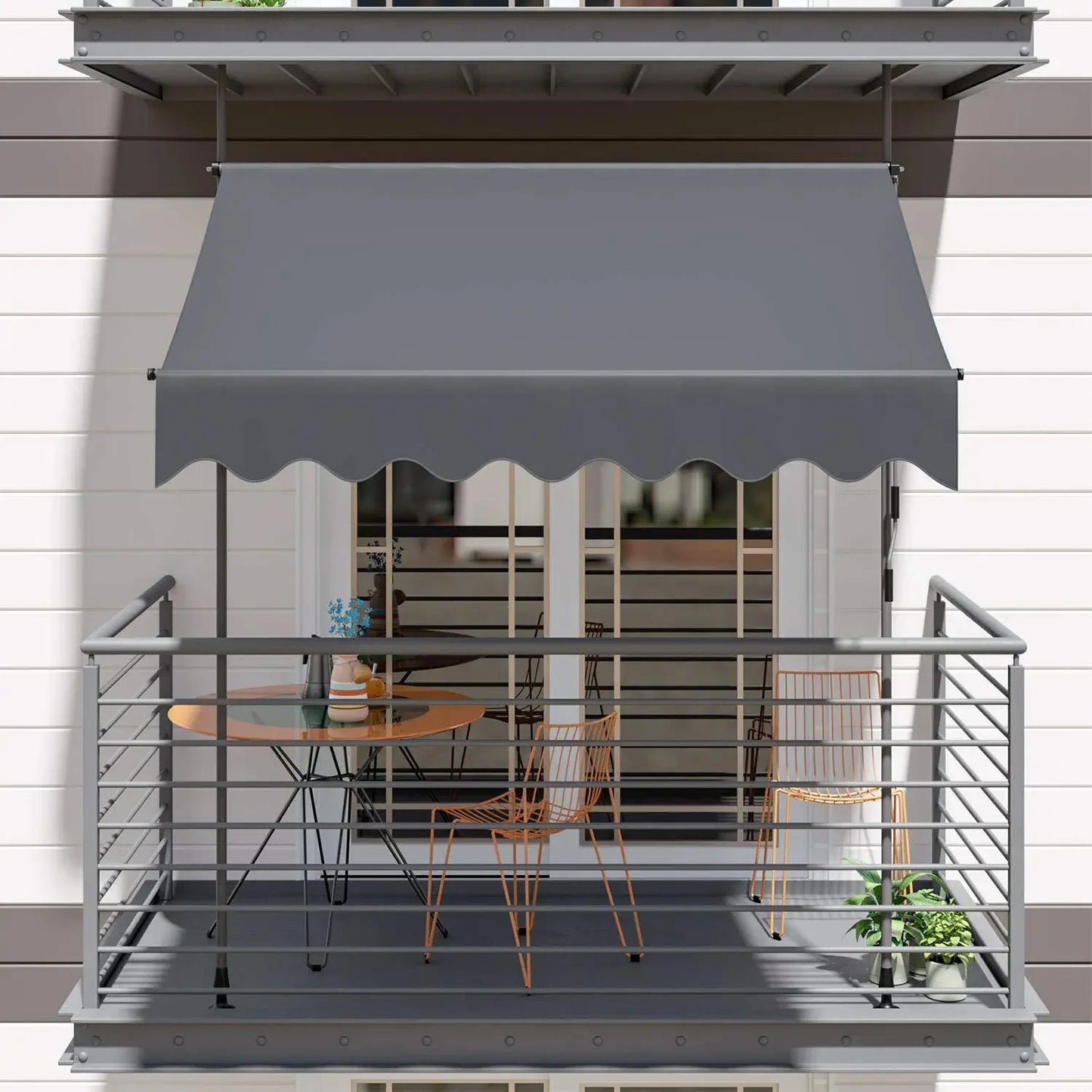 Awning Retractable Sun Shade With Hand Crank UV50 Clamp