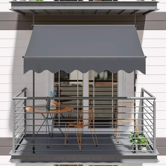 Awning Retractable Sun Shade With Hand Crank UV50 Clamp